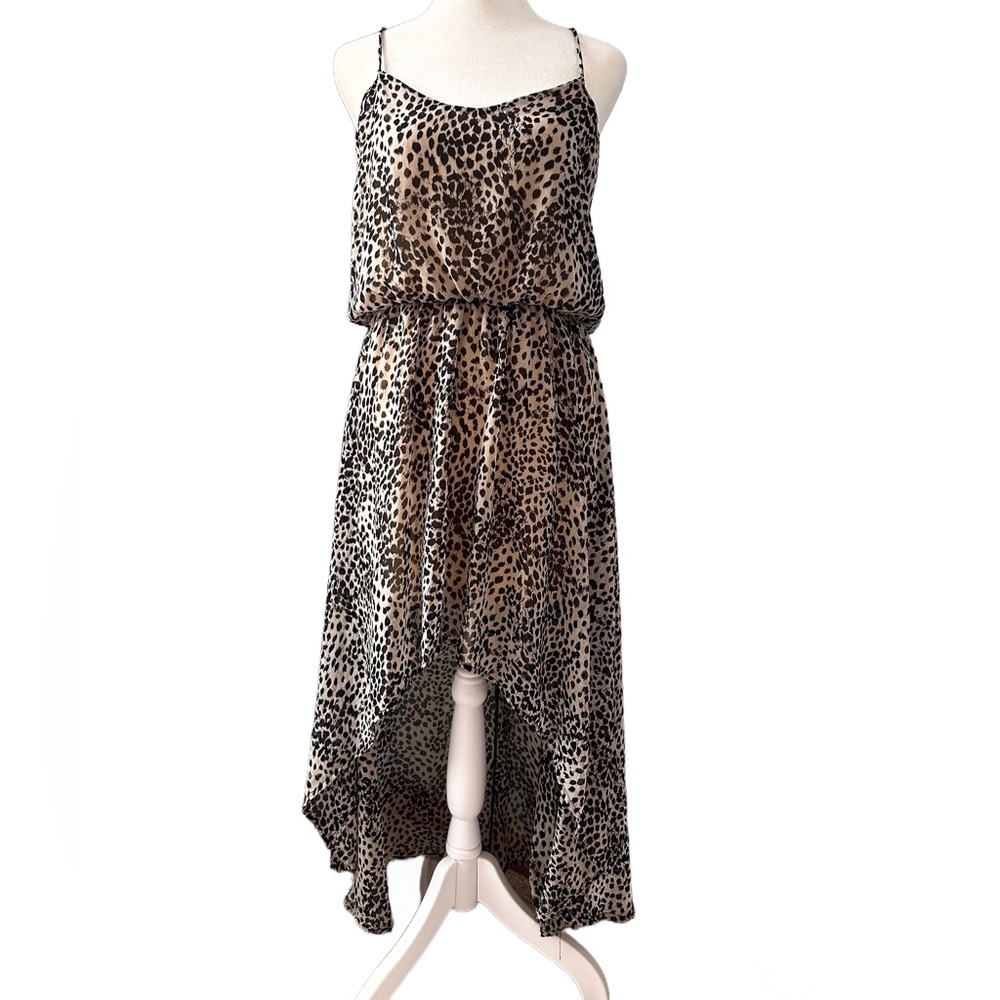 Audrey High-Low Leopard Print Dress